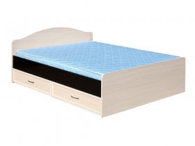 Кровать  двуспальная с ящиками 1,6м-1 (круглая спинка) в Алмазном - almaznyj.mebel-nsk.ru | фото
