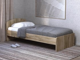 Кровать односпальная 80 с низкой спинкой (дуб крафт серый) в Алмазном - almaznyj.mebel-nsk.ru | фото