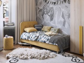 Кровать односпальная Лео 0,9 м в Алмазном - almaznyj.mebel-nsk.ru | фото