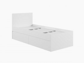 Кровать односпальная с ящиками 0,9м Мадера-М900 (белый) в Алмазном - almaznyj.mebel-nsk.ru | фото