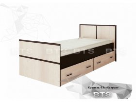 Кровать односпальная с ящиками 0,9м Сакура (BTS) в Алмазном - almaznyj.mebel-nsk.ru | фото