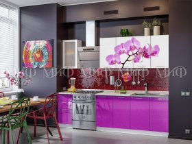 Кухонный гарнитур Орхидея (фиолетовый) в Алмазном - almaznyj.mebel-nsk.ru | фото