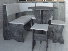 Кухонный уголок Лотос  (цемент темный к/з White) в Алмазном - almaznyj.mebel-nsk.ru | фото