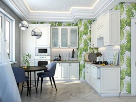 Модульная кухня Ницца (дуб кремовый) в Алмазном - almaznyj.mebel-nsk.ru | фото