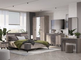 Модульная спальня Кассандра (дуб смоки/MF14) в Алмазном - almaznyj.mebel-nsk.ru | фото