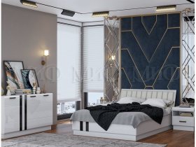 Модульная спальня Магнолия  (белый глянец) в Алмазном - almaznyj.mebel-nsk.ru | фото
