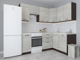 Модульная угловая кухня 1,4м*2,1м Лада (пикард) в Алмазном - almaznyj.mebel-nsk.ru | фото