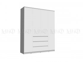 Шкаф 1600 с ящиками Челси (белый) в Алмазном - almaznyj.mebel-nsk.ru | фото