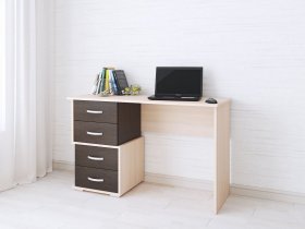 Стол письменный Сити-2 (венге/дуб молочный) в Алмазном - almaznyj.mebel-nsk.ru | фото