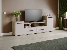 Тумба под ТВ Парус-2 (дуб крафт серый/кашемир) в Алмазном - almaznyj.mebel-nsk.ru | фото